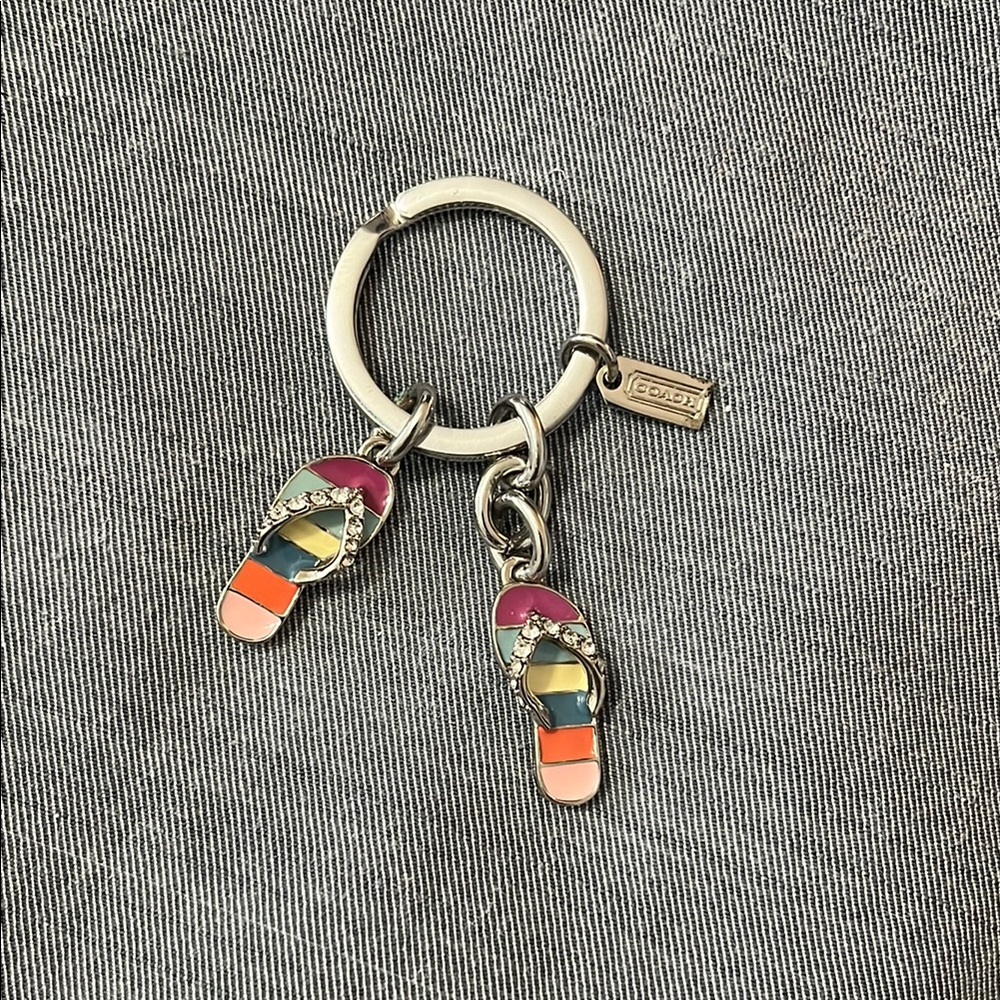 Coach Multicolor Flip-Flop Keychain